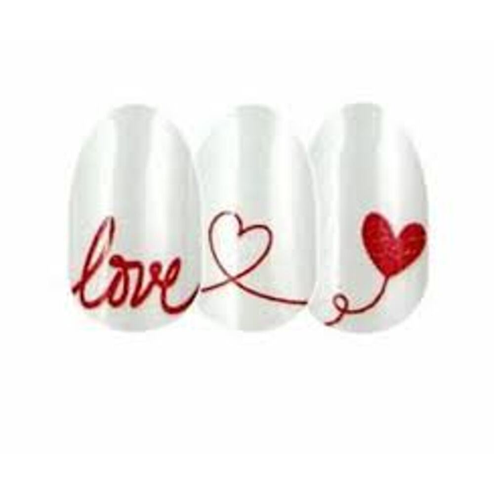 Color‎ Street Nail Polish Strips Love Letter White Red Hearts